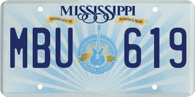 MS license plate MBU619