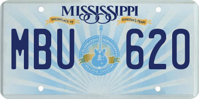 MS license plate MBU620