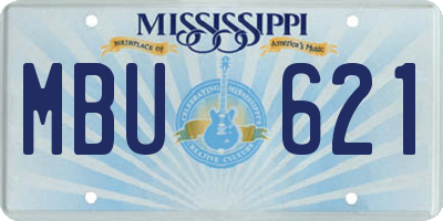MS license plate MBU621