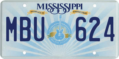 MS license plate MBU624