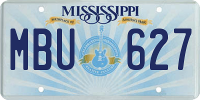 MS license plate MBU627