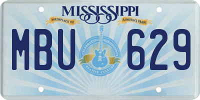 MS license plate MBU629