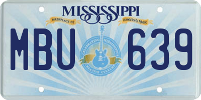 MS license plate MBU639