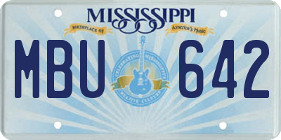 MS license plate MBU642