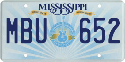 MS license plate MBU652