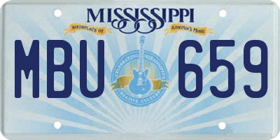 MS license plate MBU659