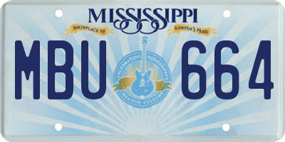 MS license plate MBU664