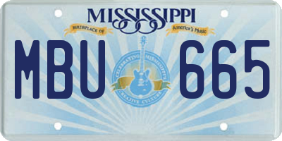 MS license plate MBU665
