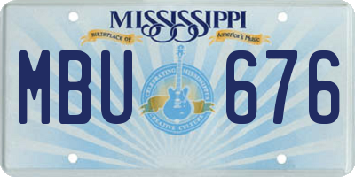 MS license plate MBU676