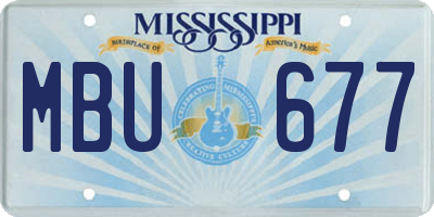 MS license plate MBU677