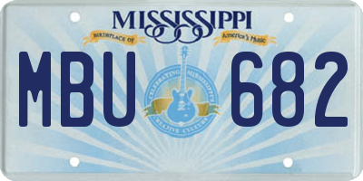 MS license plate MBU682