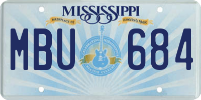 MS license plate MBU684