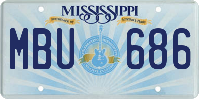 MS license plate MBU686