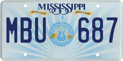 MS license plate MBU687