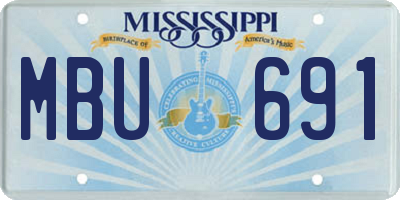 MS license plate MBU691