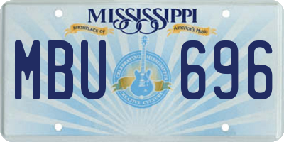 MS license plate MBU696