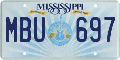 MS license plate MBU697