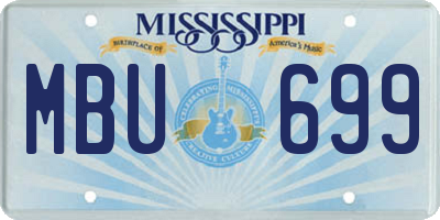 MS license plate MBU699