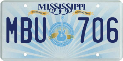 MS license plate MBU706