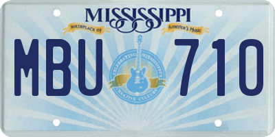 MS license plate MBU710