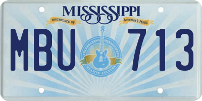 MS license plate MBU713