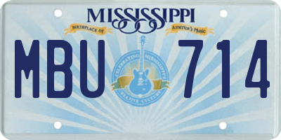 MS license plate MBU714