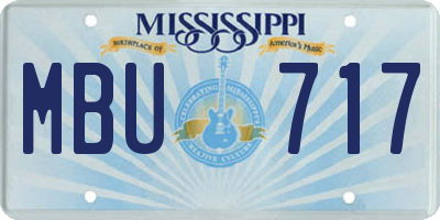 MS license plate MBU717