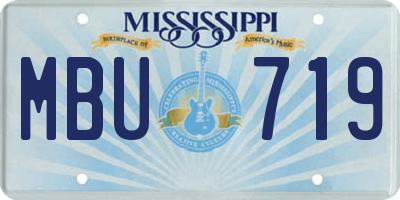 MS license plate MBU719