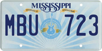 MS license plate MBU723