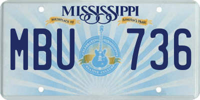 MS license plate MBU736