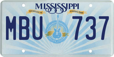 MS license plate MBU737