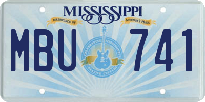 MS license plate MBU741