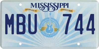MS license plate MBU744