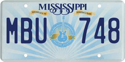 MS license plate MBU748