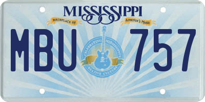 MS license plate MBU757