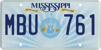 MS license plate MBU761