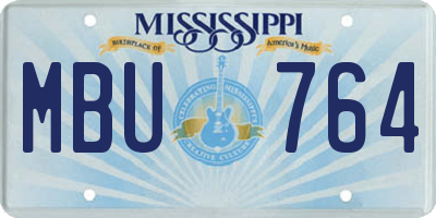 MS license plate MBU764
