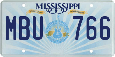 MS license plate MBU766