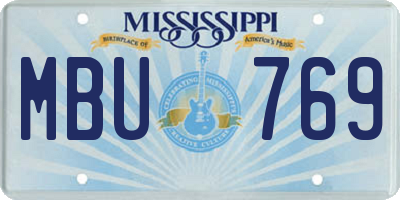 MS license plate MBU769