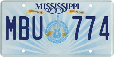 MS license plate MBU774