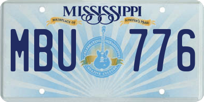 MS license plate MBU776