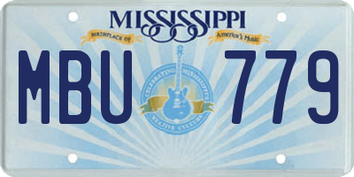 MS license plate MBU779