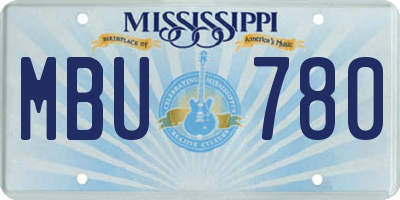 MS license plate MBU780