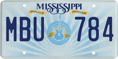 MS license plate MBU784