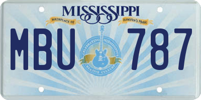 MS license plate MBU787