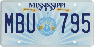 MS license plate MBU795