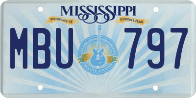 MS license plate MBU797