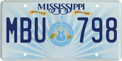MS license plate MBU798