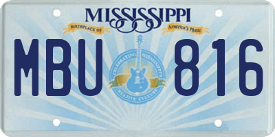 MS license plate MBU816