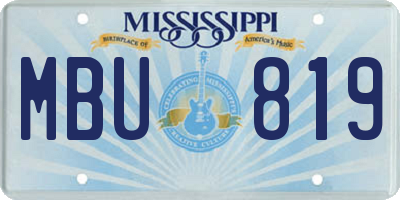 MS license plate MBU819